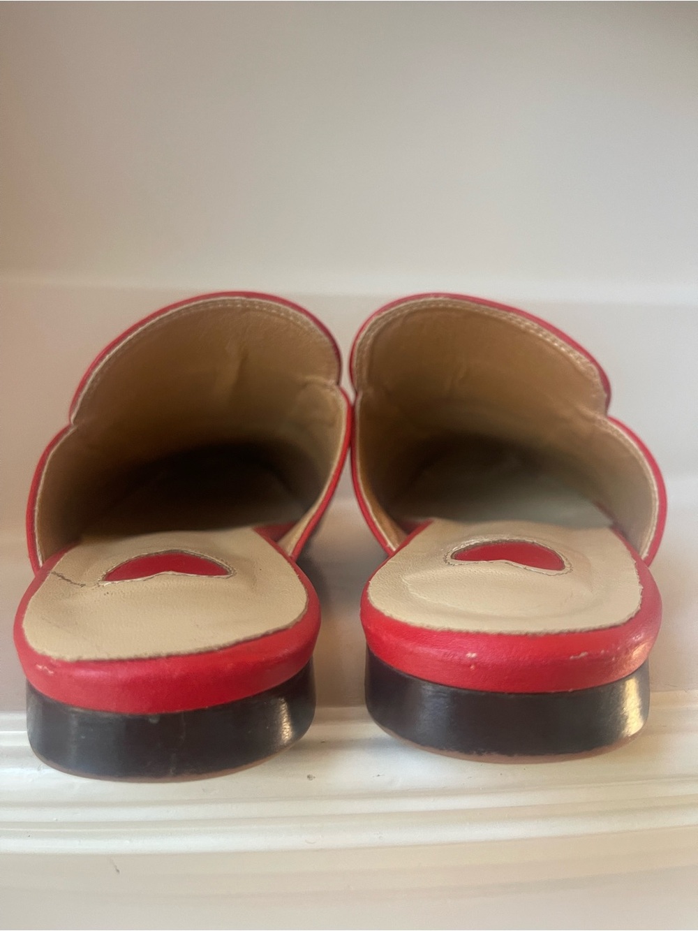 ARQA Red Leather Horsebit Loafer Mules Flats Size 9 EU 40 - Picture 8 of 12